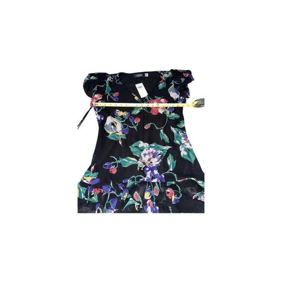 RALPH LAUREN V-neck Ruffled Hem Floral Print Georgette Drop Waist Dress 0 New - Picture 5 of 7
